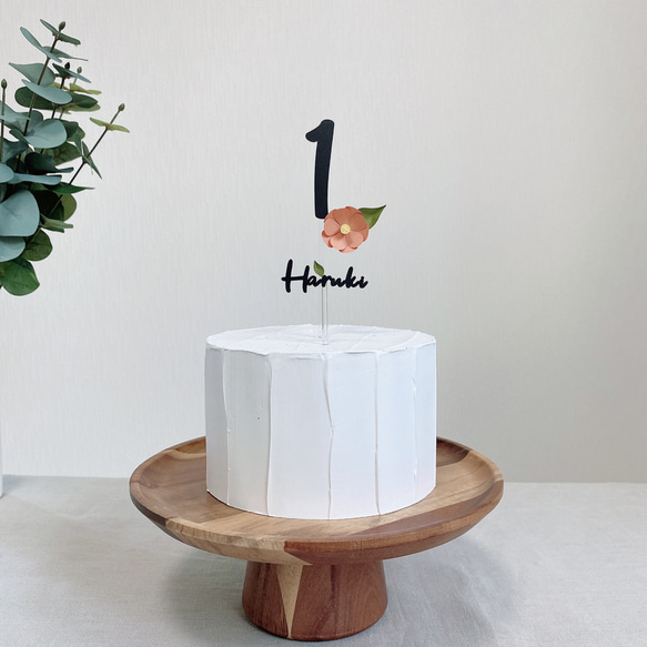 ケーキトッパー/フォトプロップス　１歳バースデー　１年お祝い　花 4枚目の画像
