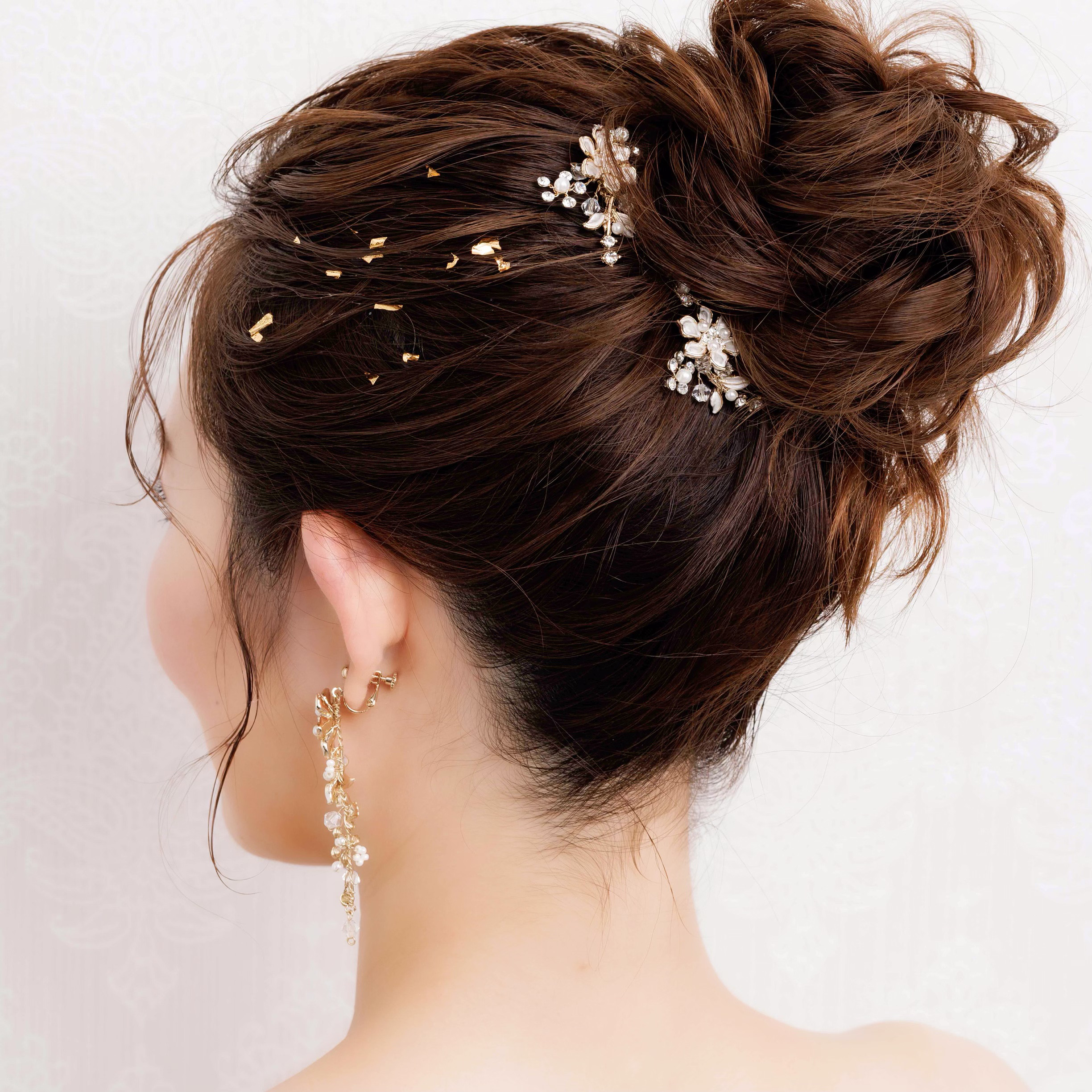 MA133 ヘアピン ウェディング　ブライダル　ゴールド　花嫁　ヘッドアクセサリー　結婚式