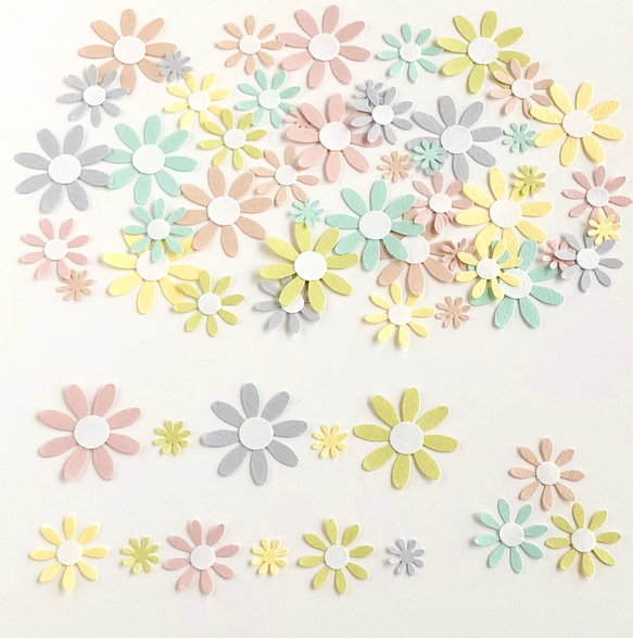 クラフトパンチのお花のセット〜 ペーパーフラワー　色紙　アルバム　寄せ書き 3枚目の画像