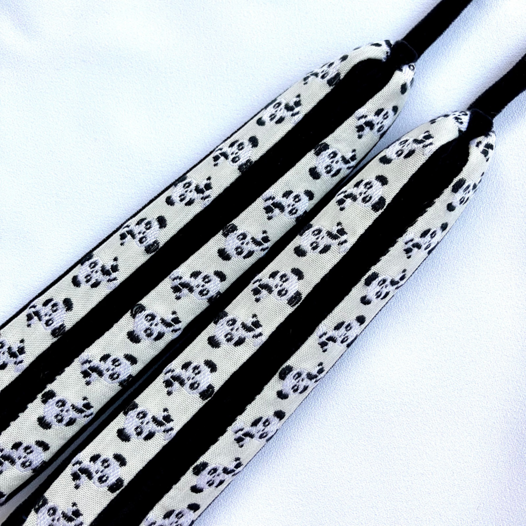 足が痛くなりにくい鼻緒☆パンダ白黒