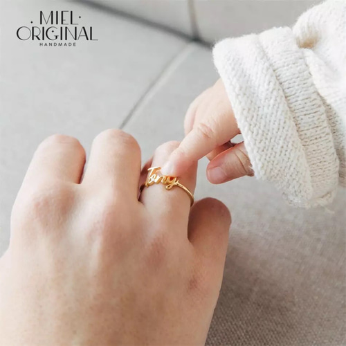 名入れ✨シンプル 文字入れ イニシャル カスタムリング ネームリング