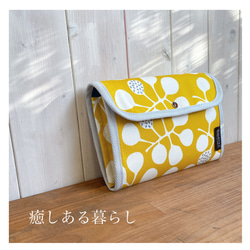 New＊選べる2色北欧ボタニカル癒しある暮らし2人用ジャバラ母子手帳ケース大容量/blue /yellow 1枚目の画像