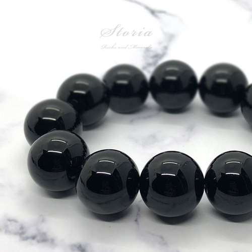 50%OFF 鑑別済み】16mm玉 チベット産モリオン（黒水晶/ケアンゴーム ブレスレット・バングル