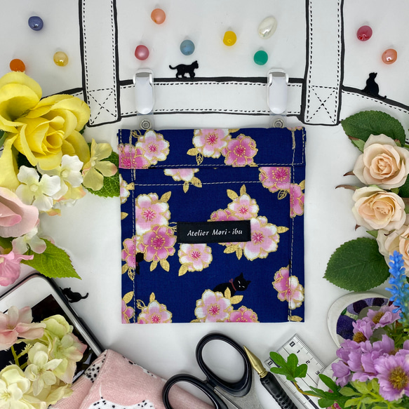 ハンドメイド　ミニポケットトートバッグ　rosy　289 ハンドメイド ミニポケットトートバッグ rosy 289-【国内即発送】