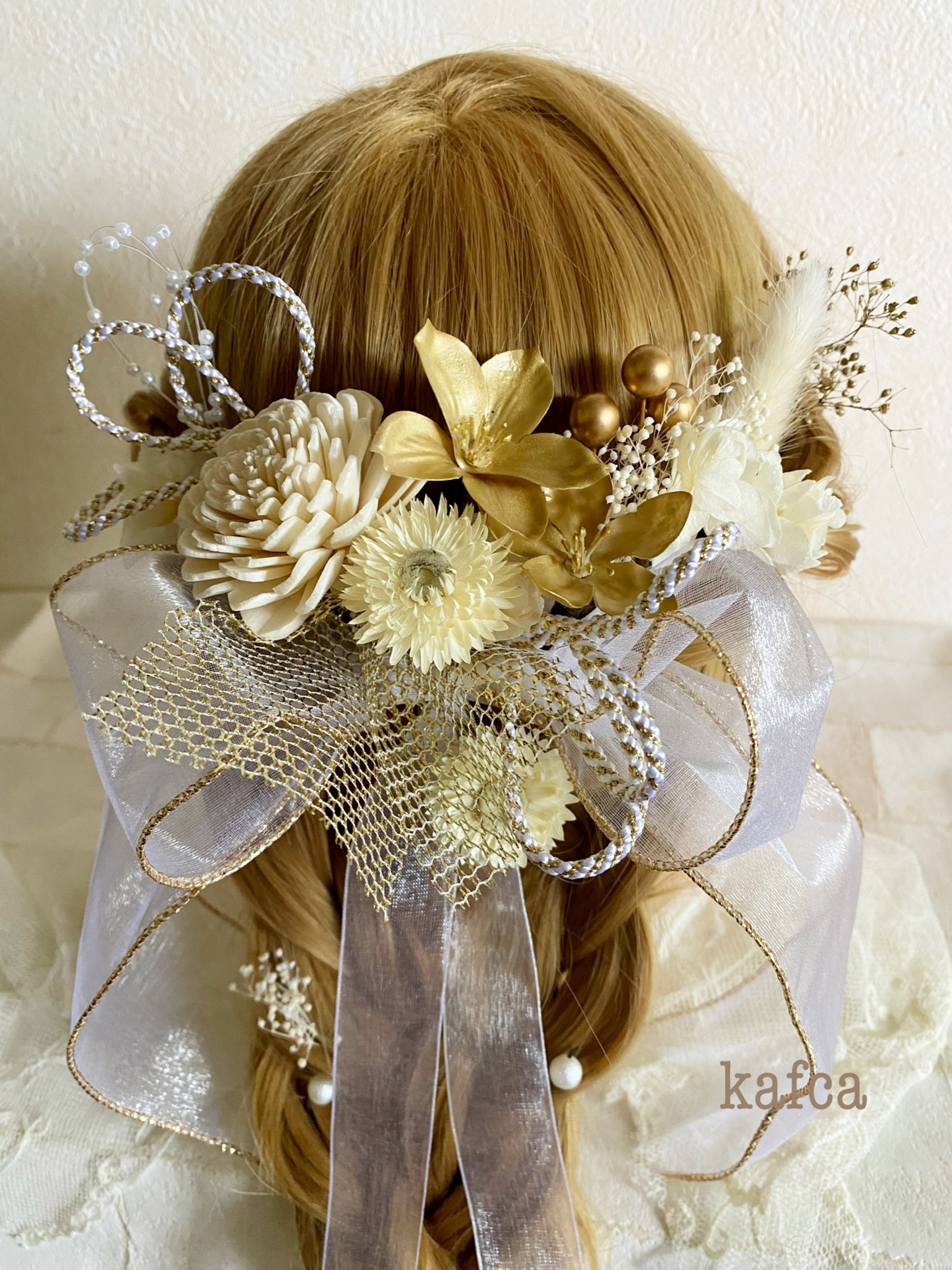 ★チュール リボンシリーズ4 フラワーヘッドドレス