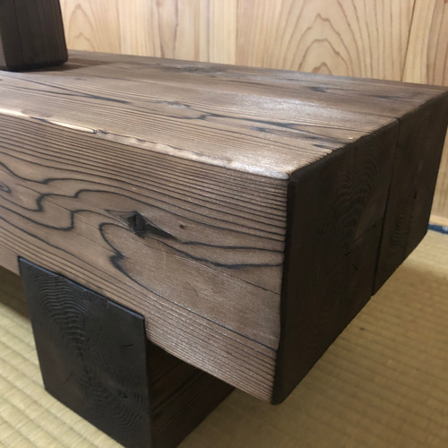 ◎横幅80cmどっしり木製ローテーブル 無垢材 飾り台 花台 テレビ