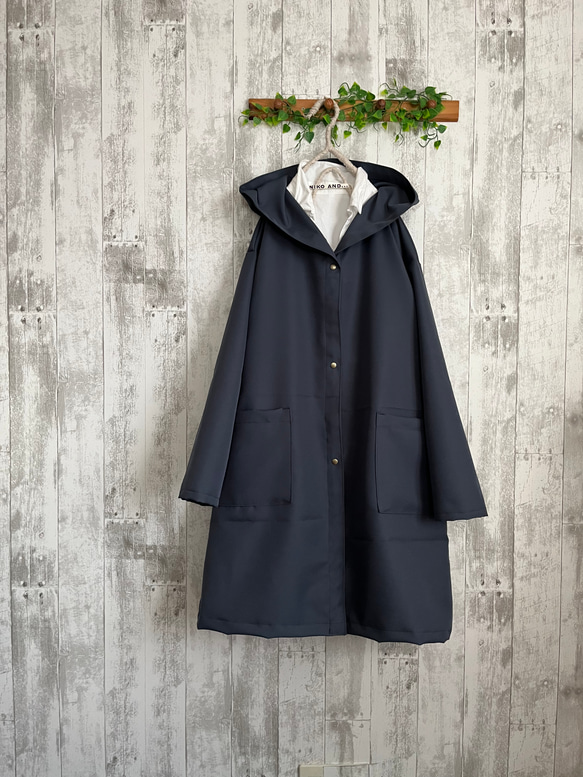 春秋軽いやわらかいグレーツイルナイロンフード付きコート ジャケット