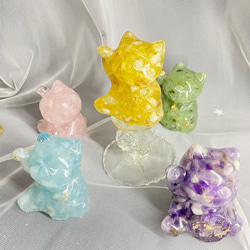 手作り】天然エネルギークリスタルキャンドルホルダー/無料ティー