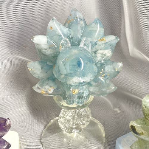 ハンドメイド】-自然エネルギークリスタル大九尾狐/クリスタル