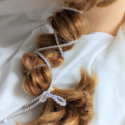 ヘッドドレス　ヘッドパーツ　髪飾り　ウエディング　結婚式　卒業式　成人式　プリザーブドフラワー　白 ゴールド　 11枚目の画像