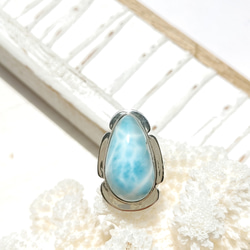 ♡期間限定SALE♡❁Sea blue tear larimar ring silver925❁ハイクオリティラリマー 7枚目の画像