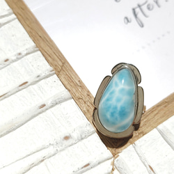 ♡期間限定SALE♡❁Sea blue tear larimar ring silver925❁ハイクオリティラリマー 6枚目の画像