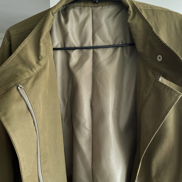 ﾓﾘﾉｶﾞｯｺｳ 軽量で暖かモッズコート (ヴィンテージカーキ) コットンナイロンタフタジャケット 8枚目の画像