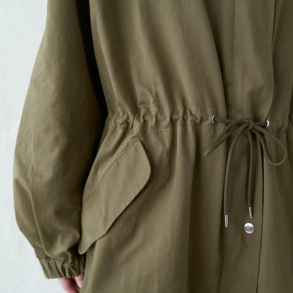 ﾓﾘﾉｶﾞｯｺｳ 軽量で暖かモッズコート (ヴィンテージカーキ) コットンナイロンタフタジャケット 7枚目の画像