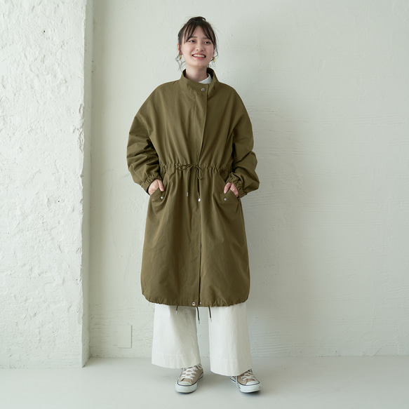 Morino Gakko 輕薄保暖摩登外套（復古卡其色） 棉尼龍塔夫綢外套 第12張的照片