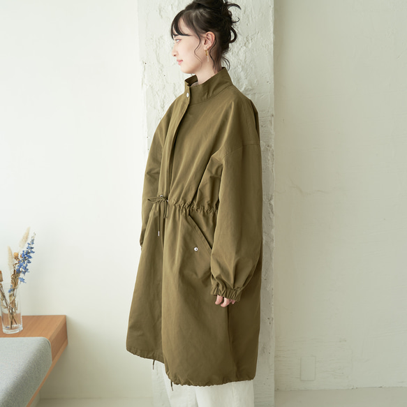 Morino Gakko 輕薄保暖摩登外套（復古卡其色） 棉尼龍塔夫綢外套 第14張的照片