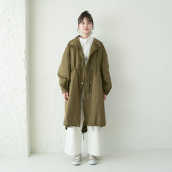 Morino Gakko 輕薄保暖摩登外套（復古卡其色） 棉尼龍塔夫綢外套 第5張的照片