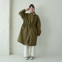 Morino Gakko 輕薄保暖摩登外套（復古卡其色） 棉尼龍塔夫綢外套 第20張的照片
