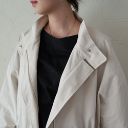 Morino Gakko 輕薄保暖 Mods 外套【復古白】棉質尼龍塔夫綢外套 第16張的照片