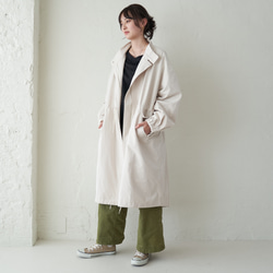 Morino Gakko 輕薄保暖 Mods 外套【復古白】棉質尼龍塔夫綢外套 第9張的照片