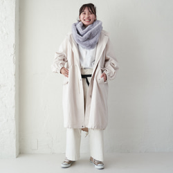 Morino Gakko 輕薄保暖 Mods 外套【復古白】棉質尼龍塔夫綢外套 第2張的照片
