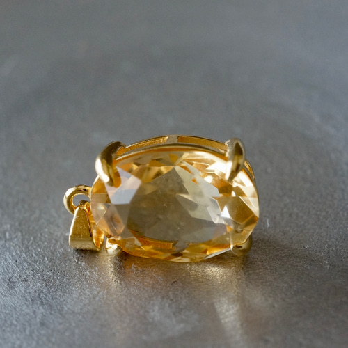 11月誕生石 再販 シトリン ペンダントトップ 18kゴールドプレーテド