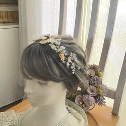 【 headdress 】カチューシャ　ヘッドドレス　成人式　ウエディング　ブライダル　結婚式442 7枚目の画像