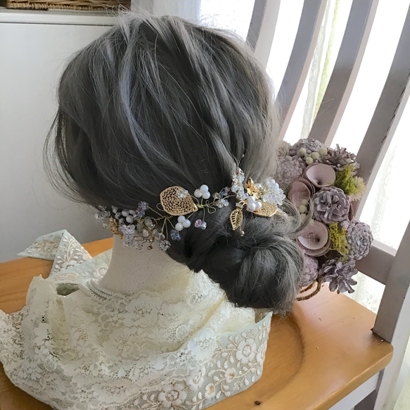 【 headdress 】カチューシャ　ヘッドドレス　成人式　ウエディング　ブライダル　結婚式442 10枚目の画像