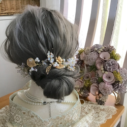 【 headdress 】カチューシャ　ヘッドドレス　成人式　ウエディング　ブライダル　結婚式442 1枚目の画像