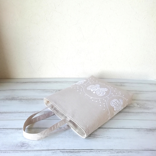 SALE☆ミナペルホネンforest wing 刺繍リネンのトートバッグ/light 