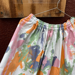 ペンキどばっ　スカート　大人スカート　ギャザースカート　ふんわりスカート　ペイント 1枚目の画像