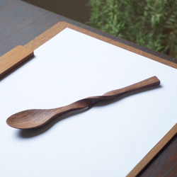 (訂製) 扭曲木湯匙（胡桃木）A011-0 第1張的照片