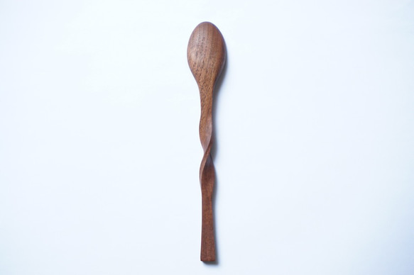 (訂製) 扭曲木湯匙（胡桃木）A011-0 第4張的照片