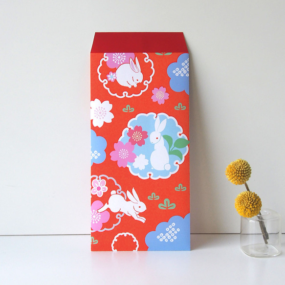 桜うさぎの万型お祝い袋５枚 2枚目の画像