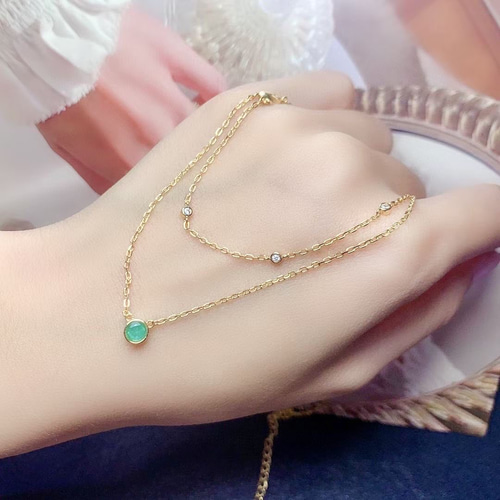 天然コロンビア産エメラルド ネックレス ネックレス・ペンダント Fun 