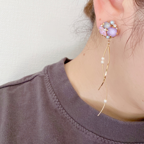 ピアス （ピンクオパール×ムーンストーン）（2221660）｜LA