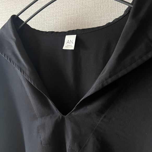【SALE！】キュートなセーラーシャツ。皴になりにくいレーヨン素材。BK(AN.022) 10枚目の画像