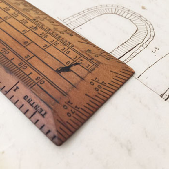 ビンテージ定規　ビンテージメジャー　antique ruler 学校　文具　ステーショナリー　鉛筆　イギリス文房具　 4枚目の画像