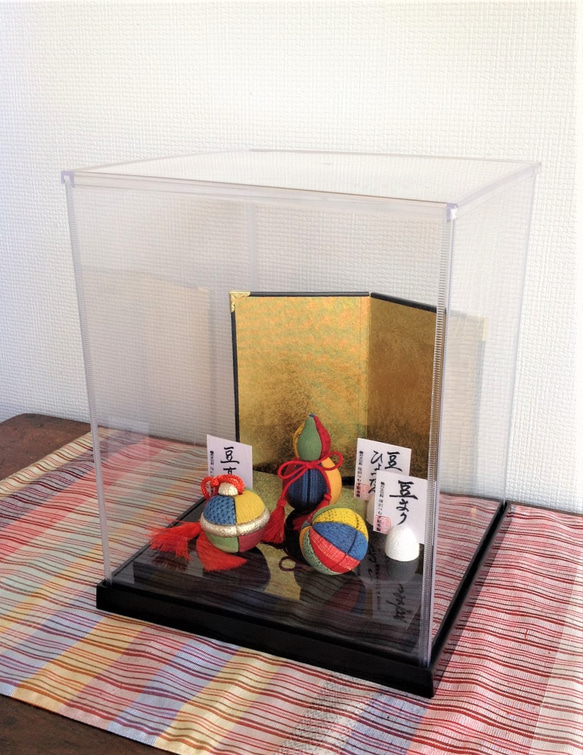 塩沢織木目込み人形（縁起飾り）豆すずC（正面：黄・赤） 9枚目の画像