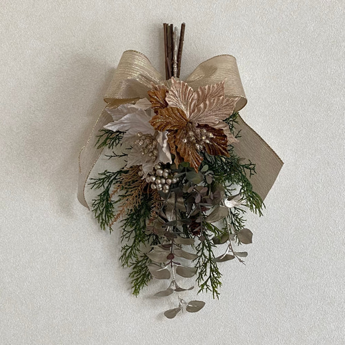 早割クリスマス2022】大人シックな クリスマス スワッグ（ブラウン