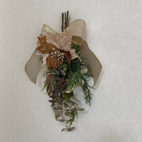 早割クリスマス2022】大人シックな クリスマス スワッグ（ブラウン