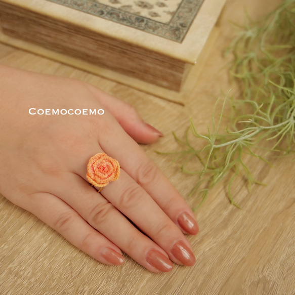 Coemoバラの指輪（オレンジキャンディ）br-2 3枚目の画像