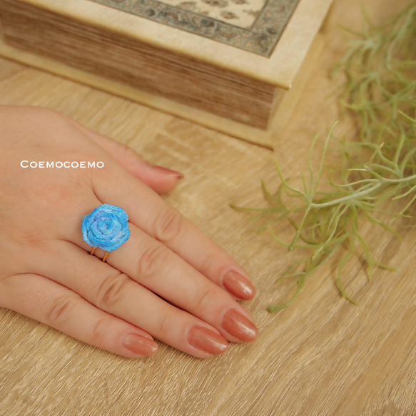 Coemoバラの指輪（クリスタルブルー）br-3 3枚目の画像