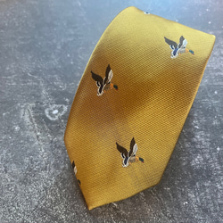 【僕の好きなことネクタイ】渡り鳥柄刺繍ネクタイ♪プレゼント 父の日 ギフトプレゼント ユーモアネクタイ カモ鴨ワシ鷲トリ 1枚目の画像