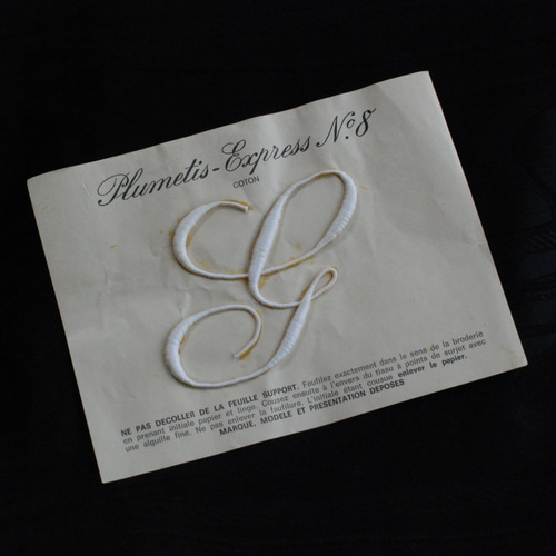 アンティーク イニシャルシート モノグラムシートG No8 ワッペン