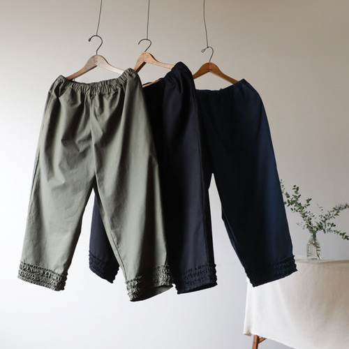 ラスト1 秋装いSALE 84cm丈 小花フリル裾パンツ