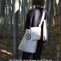 【竹素材のBamboo bag】BIGショルダーバッグ 7枚目の画像