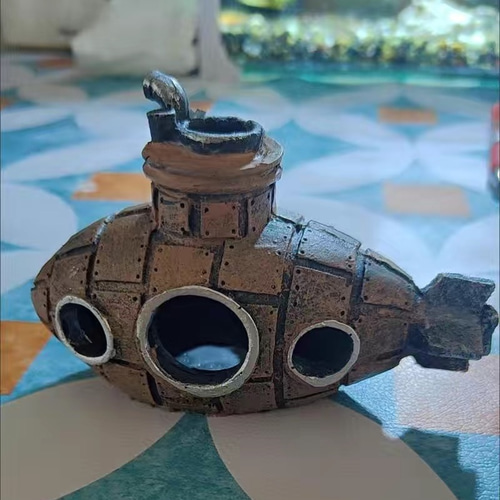 潜水艦　サルベージ部品　中古 ヴィンテージ水族館の装飾 古い潜水艦の装飾、人工樹脂 海底の風景の
