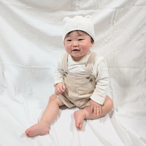 くま耳帽子 コットン ハンドメイド くま耳帽子 コットン ハンドメイド