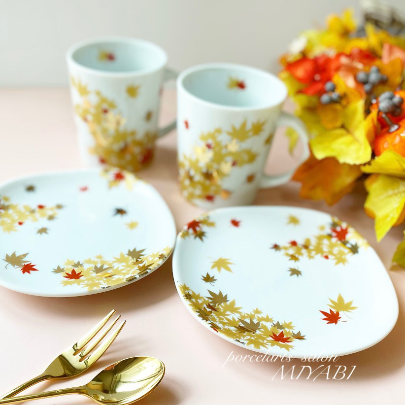 紅葉づくしプレート＆マグカップのペアセット